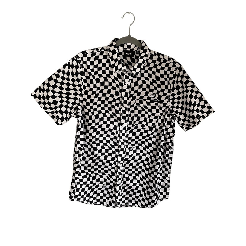 Vans "Warp Check"‎ Trippy Checkerboard Button Down - 100% Cotton - Men's Small